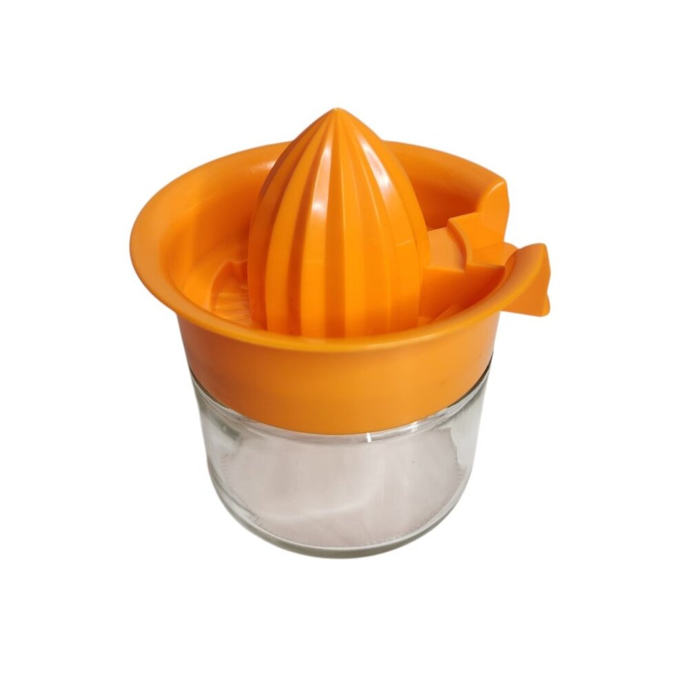Vintage Gemco Juice Juicer Orange Lemon Citrus Reamer Squeezer Jar Glass 2-piece